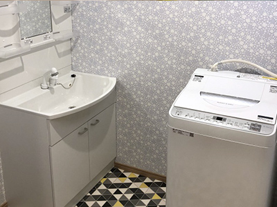 サンサンハイムの洗面所と洗濯機