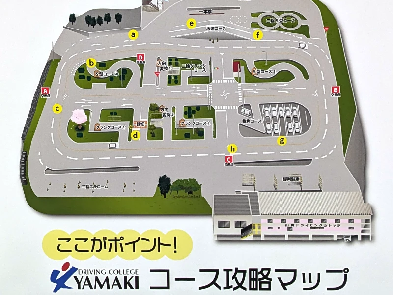 山貴ドライビングカレッジのコース攻略マップ